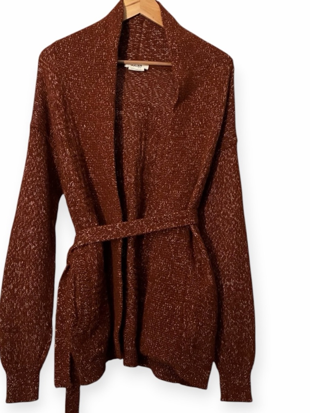 GOLDEN by TNA Alpaca Belted Cardigan
